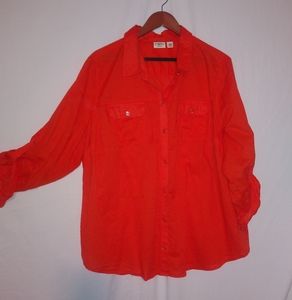 CATO 22/24W Bold Red Collared Work Shirt Plus